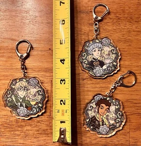 Japan Anime Rubber Tea Time Collection Lot Of 2 Charms Acrylic Keychain Pulls - Picture 1 of 1
