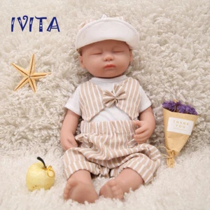 IVITA 15'' Handmade Sleeping Baby Boy Lifelike Floppy Silicone Reborn Doll - Picture 1 of 11