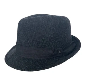Stetson Fedora Hat vtg Wool Black Silver Gray Small to Medium Fitted American US - Picture 1 of 5