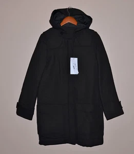 $650 LACOSTE Womens Classic Coat Jacket Trench Wool Cotton Black New 4 36 - Picture 1 of 11