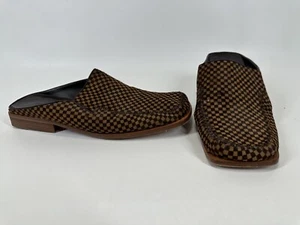 Louis Vuitton Brown Damier Hair Square Toe Slide Loafers Size 9.5 UK - Picture 1 of 11