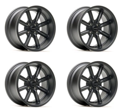 ULTRALITE TB 15" x 8 ET0 4x100 DEEP DISH FLAT BLACK  ALLOY WHEELS JR19 SET Y3135 - Image 1 of 3