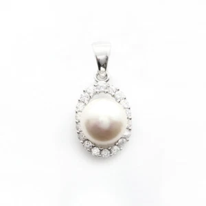 Colgante de plata 925 AURORA GEMS® 21,5x10,5 mm con perla de agua dulce - Imagen 1 de 1