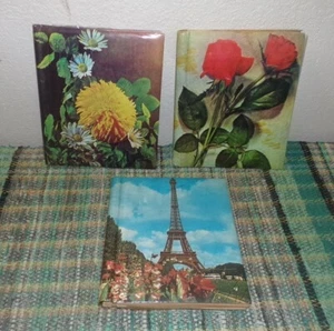 Vintage Instant Stick Photo Album Flower Power Floral Eiffel Tower Lot 3 1970s - Picture 1 of 20