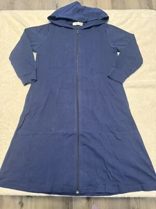 Long Zip Up Hoodie / Robe For Kids Navy Blue Size 5T - Picture 1 of 9