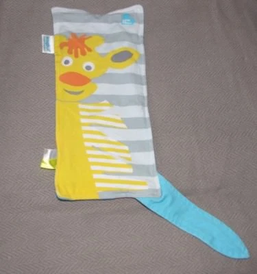 LOVE TO DREAM SNUGABUD 安全毯 LOVEY TAGGIES TAG TOY 灰色条纹 — 第 1/2 张图片