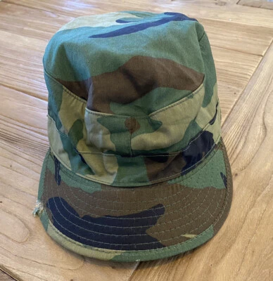 VTG 90s Camouflage Class 1 Military Cap Ear Warmer SZ 7 1/8 Atlas Hat - Image 1 of 4