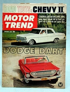 Vintage 1962 Motor Trend Magazine January  - Picture 1 of 12