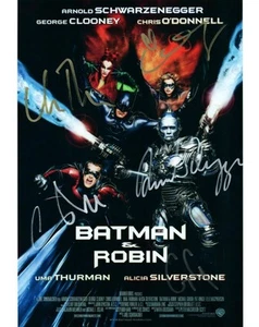 Schwarzenegger Clooney Thurman Silverstone +1 signed 8x10 Pic handsigniert mit COA - Bild 1 von 1