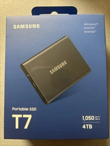 Samsung T7 Portable SSD 4TB, 1050MB New Sealed - Picture 1 of 2