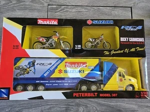 NEWRAY SUZUKI RM-Z450 RICKY CARMICHAEL Motocross Hauler Set - Picture 1 of 5