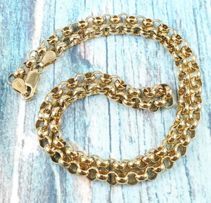 Itaor vergoldete italienische Sterlingsilber Rolo/Erbsglied 18" Kette - Bild 1 von 14