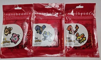 3 Paquetes de Pokemon Nanobeads Cuentas Fusibles Tamaño Mini Kawada 102, 104 y 113 Foto 1 de 4