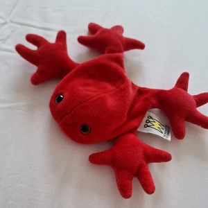 Vintage Manhattan Toy Company Plush Beanie Collectable Rare Red Frog Collection - Picture 1 of 4