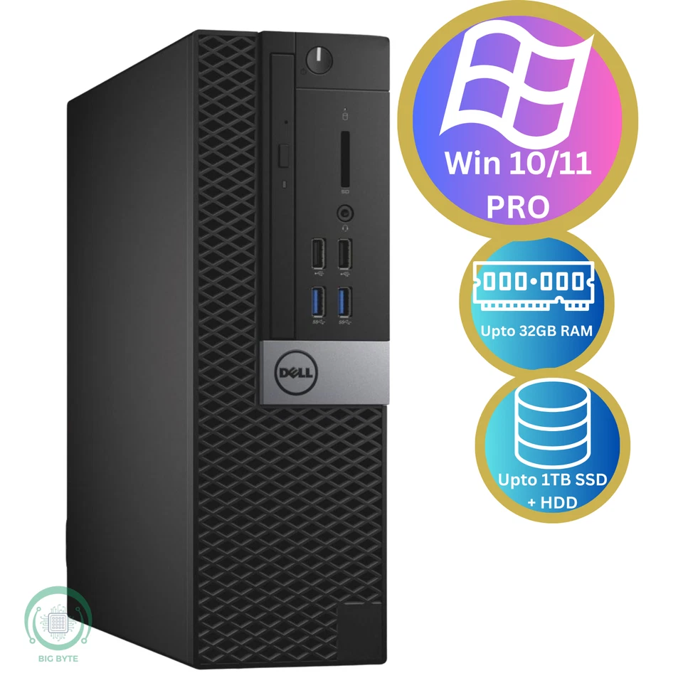 Computadora de escritorio Dell Optiplex i5 7.ª generación | Opciones de RAM | Configuraciones de SSD/HDD Foto 1 de 4