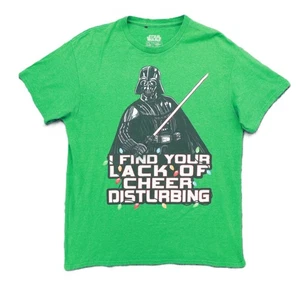 Star Wars Christmas Top T-shirt Men Large Regular Fit Short Sleeve, Green - Picture 1 of 7