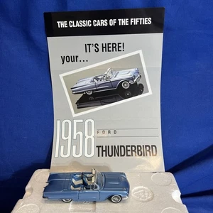 Franklin Mint Diecast 1958 Ford Thunderbird Convertible Diecast Car 1:43 Blue - Picture 1 of 19
