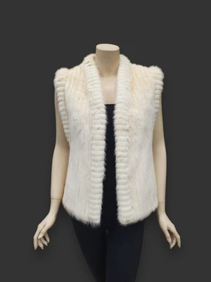 Chaleco visón corte pana blanco cáscara de huevo - mediano Foto 1 de 4
