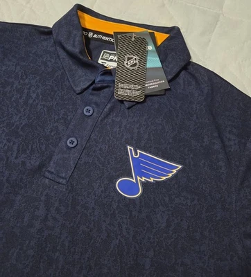 NWT NHL Fanatic Authentic Pro St Louis Blues Polo Shirt - Image 1 of 4