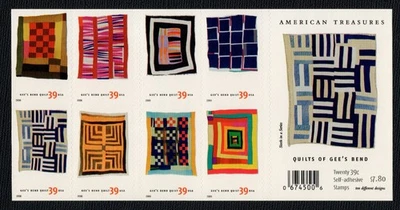 US STAMP BOOKLET: Scott 4089 - 4098 "Quilts of Gee's Bend" Complete 20x MNH 2006 - Image 1 of 2