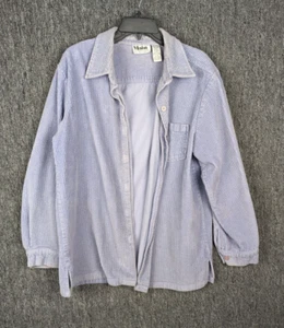 Main Street Corduroy Shirt Blue Womens XL Long Sleeve Button - Picture 1 of 13