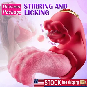 Vibrator Adult Sex Toys for Women - 4in1 Tongue Thrusting Vibrators Dildo Rose L - Picture 1 of 23
