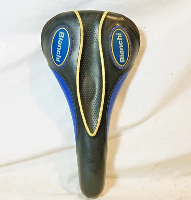 Vintage Vetta Bianchi saddle mtb mountain bike seat road race blue black Racing - Image 1 of 4