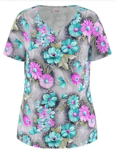 Beverly Hills Uniforms 4 Way Stretch 3 Pocket Scrub Top, Style 451 Col 127 XS-2X - Picture 1 of 1