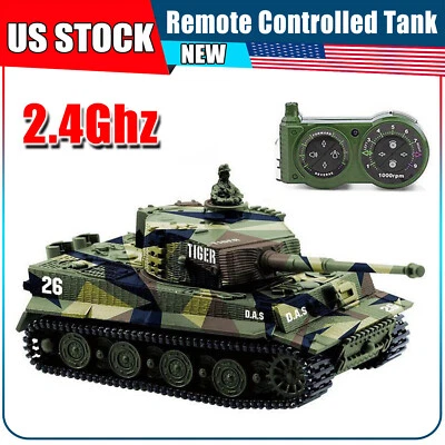 1:72 Radio Remote Control Mini Rc German Tiger I Panzer Tank w/ Sound Toys Gifts - Image 1 of 4