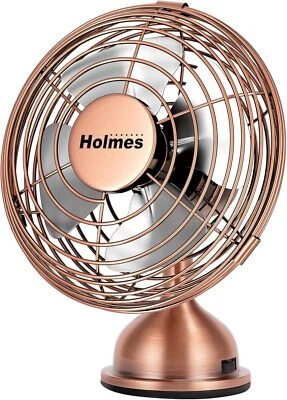 HOLMES Mini Heritage Desk Fan, USB-Powered, Single 4-inch,Vintage Brushed Copper - Image 1 of 4