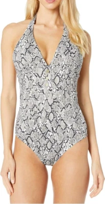 Heidi Klein Mozambique Botón Halter Una Pieza Negro Talla Mediana Foto 1 de 4