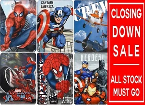 Avengers Blanket Boys Kids Spiderman Throw Planes Warm Fluffy Polar Fleece - Picture 1 of 5