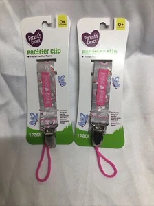 Parent's Choice Pacifier Lanyard Clip 0+ months (2-Pack) Rainbow Gray Pink New - Picture 1 of 18