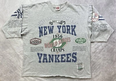 Camisa de béisbol vintage Long Gone New York Yankees 1956 Serie Mundial talla XL Foto 1 de 4