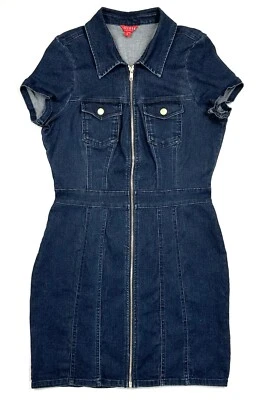 Vestido Vaquero Guess Vintage Talla M Cremallera Completa Bolsillo con Solapa Foto 1 de 4