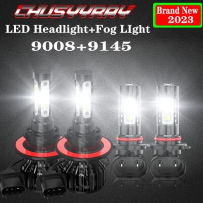 4x For Ford Explorer Sport Trac 2007-2010 LED Headlights Fog Light Bulbs Combo - Imagem 1 de 4