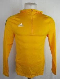 Kennesaw State Owls NCAA Men's Adidas Climalite 1/4 Zip Pullover Hood Yellow  - Picture 1 of 7