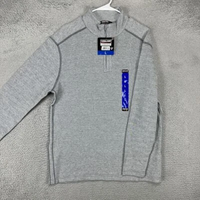 Kirkland подпись пуловер рубашка мужская большой серый Пима хлопок четверть молнии новый - Изображение 1 из 4