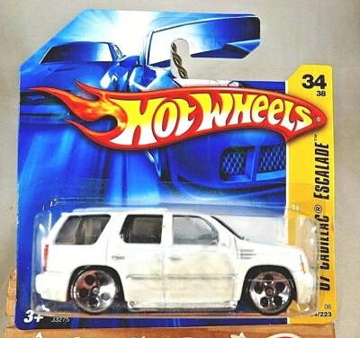 Hot Wheels 34/38 '07 Cadillac Escalade 2006 blanco con radios cromados de 5 puntos tarjeta corta Foto 1 de 4