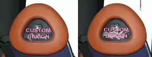 2 x BLACK LEATHERETTE HEADREST INSERTS with embroidery for Smart 450 , Roadster - Picture 1 of 1