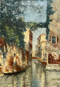 Albert Ferdinand Duprat, Vue De Venise, Huile Sur Toile Signée, Peinture - Imagen 1 de 10