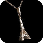 18k rose gold gp made with SWAROVSKI crystal Eiffel Tower pendant necklace 