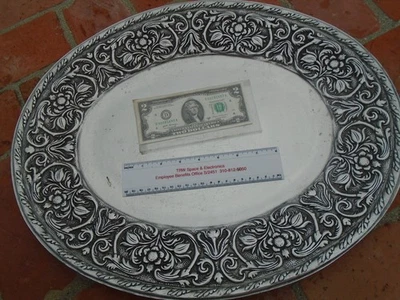 Prato Wilton William & Mary GRANDE OVAL Alumínio 20 por 16" 9 libras - Imagem 1 de 4