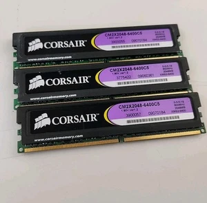 CORSAIR 8GB RAM Kit (3 x 2GB) DDR2 800MHz XMS2-6400 CM2X2048-6400C5 - Picture 1 of 3