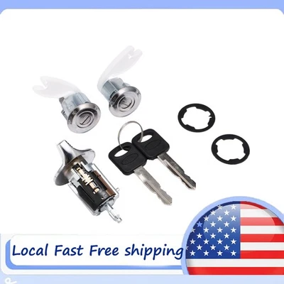 Door Lock Cylinders Set Ignition Switch with Keys For 92-96 Ford . Foto 1 de 4