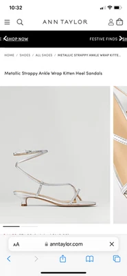 Туфли на каблуке с ремешками на лодыжке для котят Ann Taylor. Размер 11-M. - Изображение 1 из 4