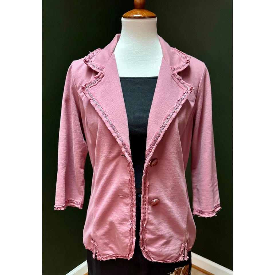 Blazer para mujer Nick & Mo rosa mezcla de algodón manga 3/4 talla M Foto 1 de 4