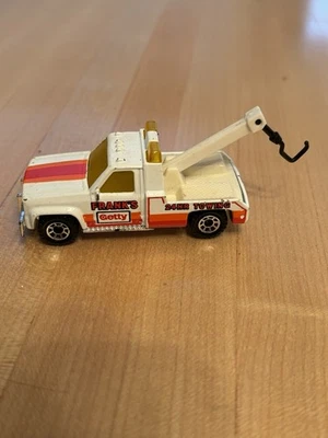 1987 Matchbox MB-21 GMC Wrecker Frank's Getty Tow Truck White/Orange/Red - Image 1 of 4