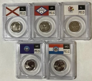2003-S Washington State Quarter 5 Coin Clad Set ~ PCGS PR69DCAM - Picture 1 of 2