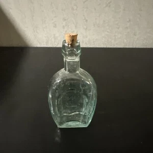 Vintage Horse Shoe Bitters Bottle Mini Bottle Glass Blue Green Glass w/cork - Picture 1 of 13